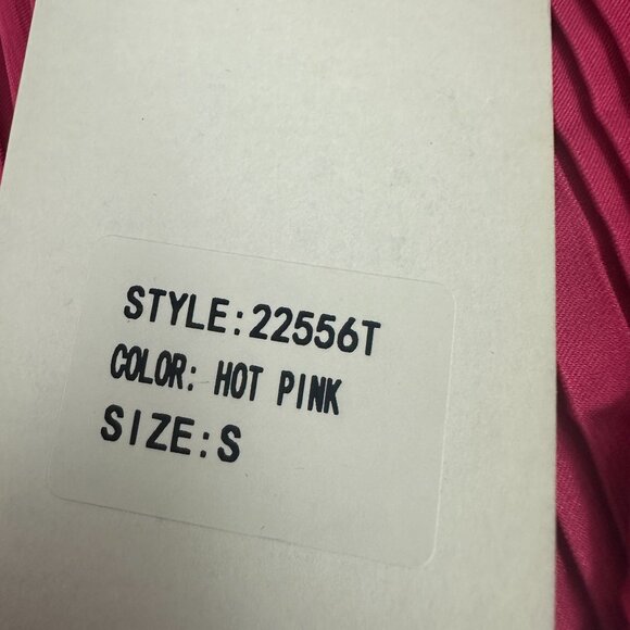 Blue b Collection Hot Pink Pleated Long Sleeve Top With Drawstring Waist Size S - Picture 6 of 8